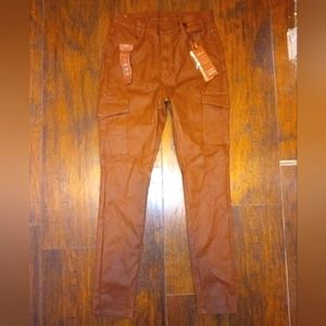 NWT Tan Coated Cargo Pants